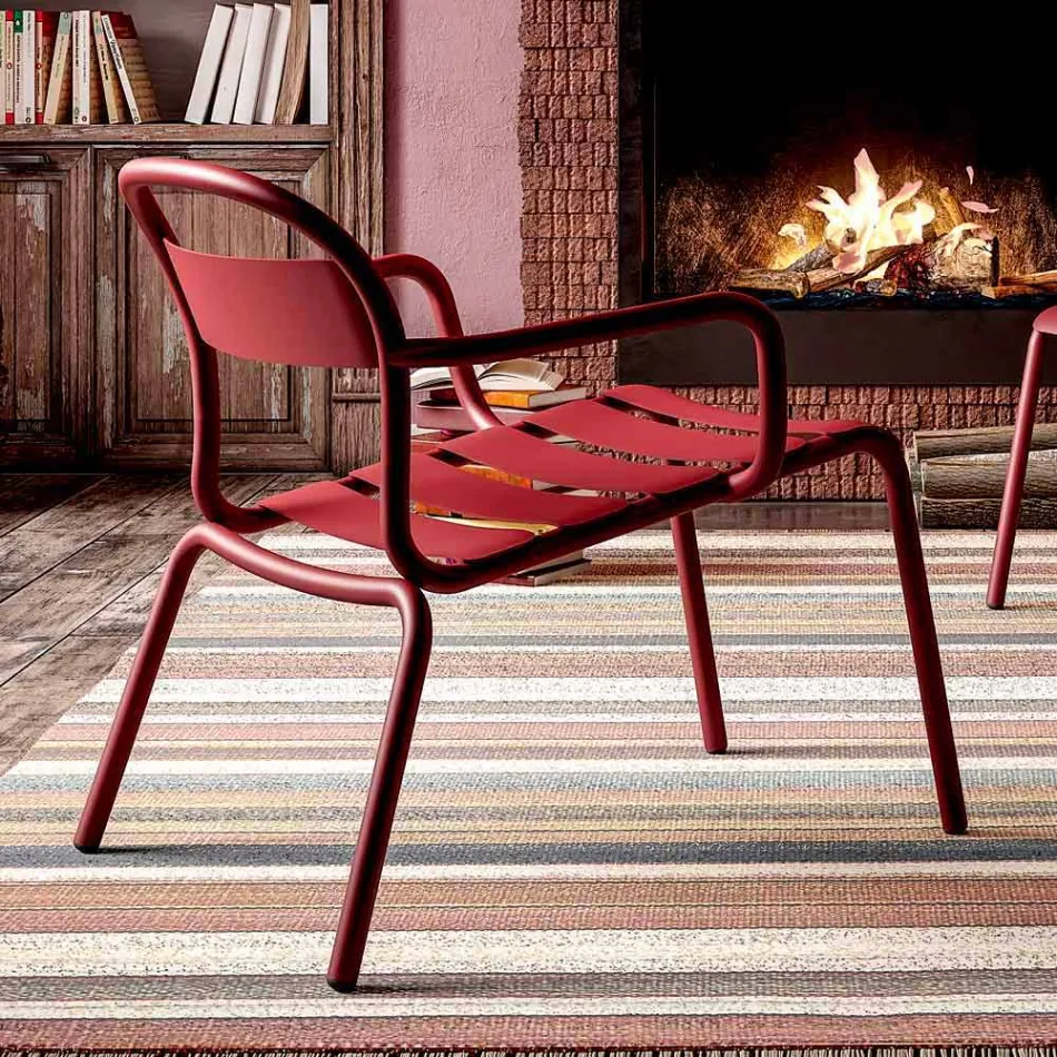 Venkovní stohovatelná hliníková židle vyrobená v Itálii, 2 kusy - Shyla Viadurini