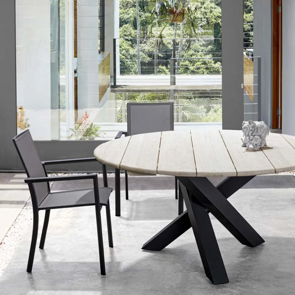 Stohovatelné venkovní křeslo z lakovaného hliníku, Homemotion, 4 kusy - Vicki Viadurini