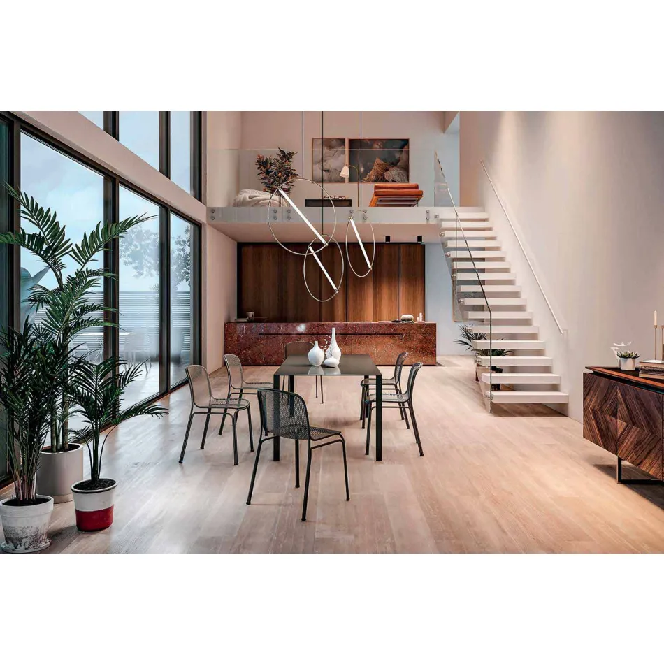 Venkovní stohovatelná kovová židle vyrobená v Itálii, 4 kusy - Prunella Viadurini