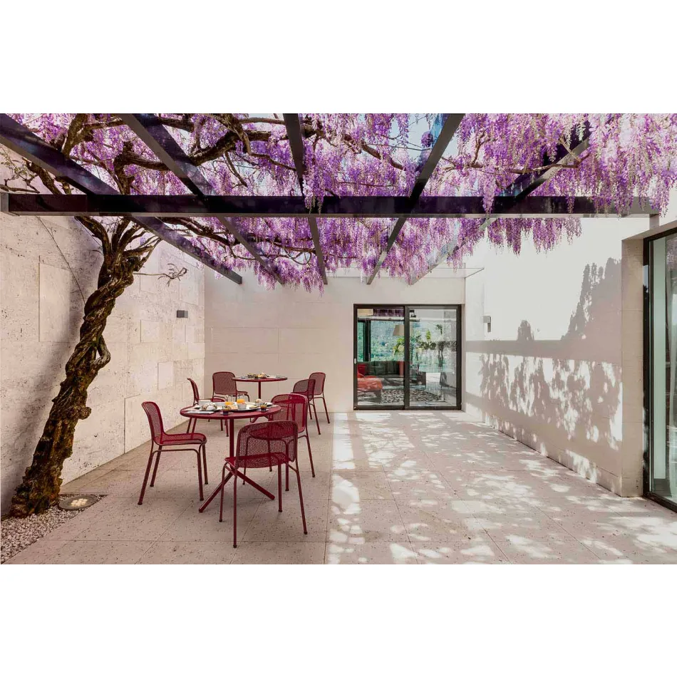 Venkovní stohovatelná kovová židle vyrobená v Itálii, 4 kusy - Prunella Viadurini