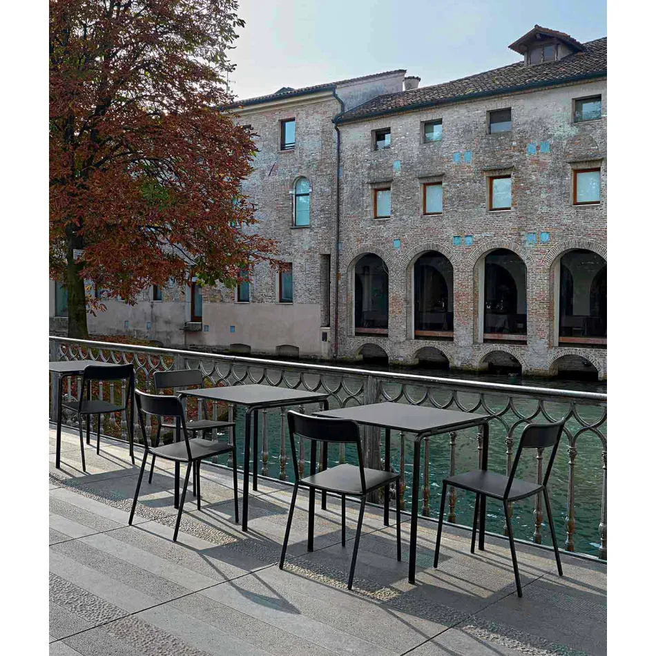 Venkovní stohovatelná kovová židle vyrobená v Itálii, 4 kusy - Xylia Viadurini