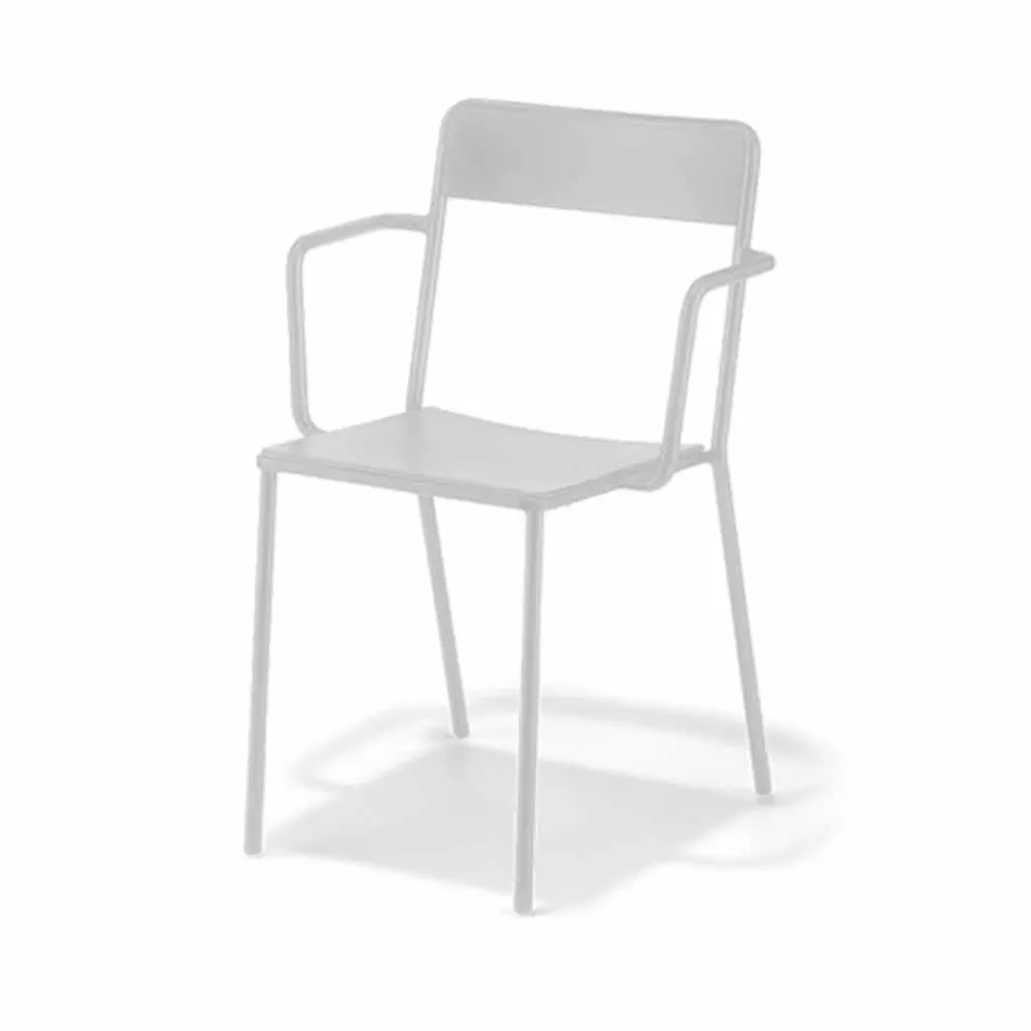 Venkovní stohovatelná kovová židle vyrobená v Itálii, 4 kusy - Xylia Viadurini