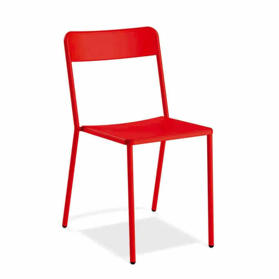 Venkovní stohovatelná kovová židle vyrobená v Itálii, 4 kusy - Xylia Viadurini