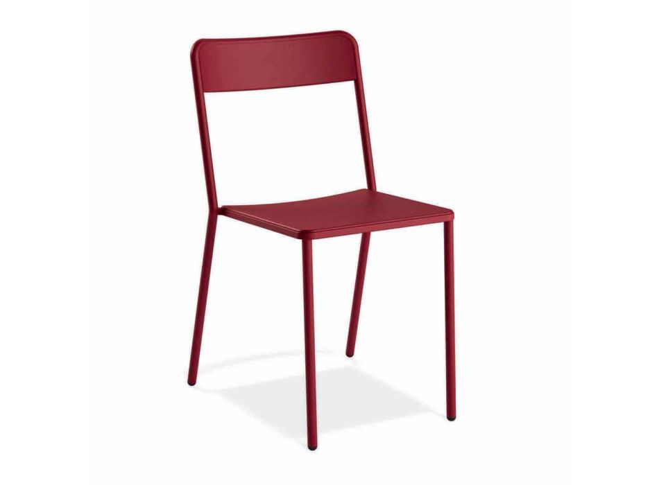 Venkovní stohovatelná kovová židle vyrobená v Itálii, 4 kusy - Xylia Viadurini