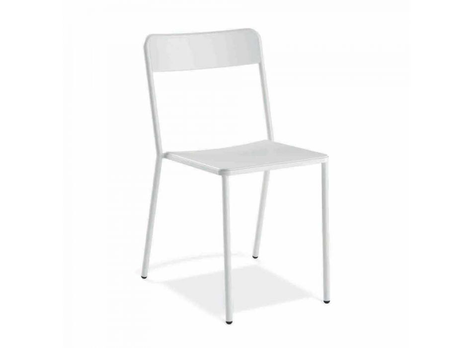 Venkovní stohovatelná kovová židle vyrobená v Itálii, 4 kusy - Xylia Viadurini