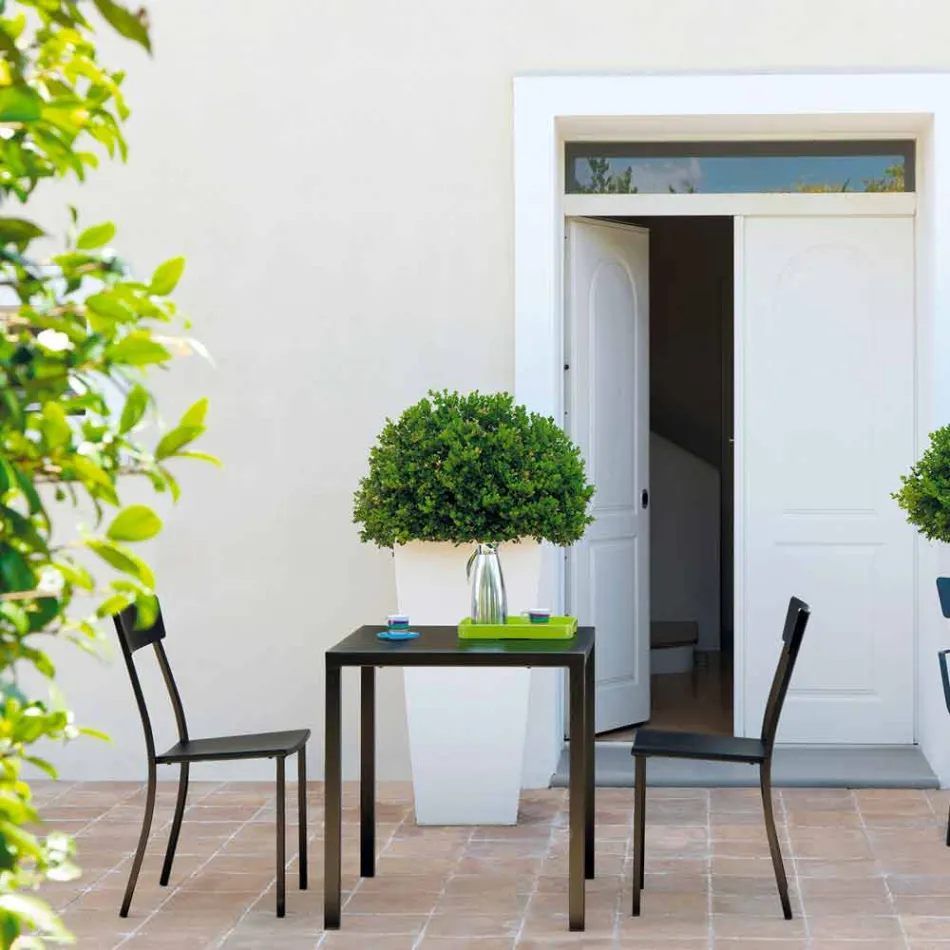 Stohovatelná venkovní židle z lakovaného kovu vyrobená v Itálii, 4 kusy - tyl Viadurini