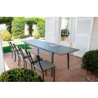 Stohovatelná venkovní židle z lakovaného kovu vyrobená v Itálii, 4 kusy - tyl Viadurini