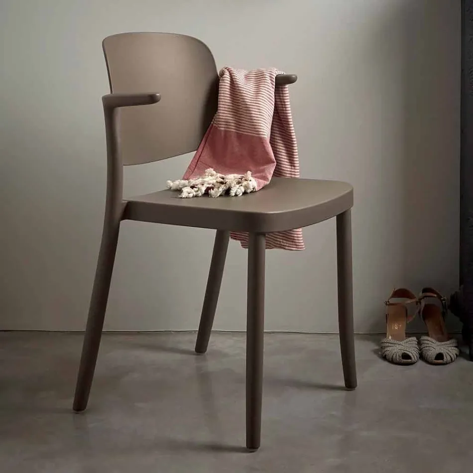 Stohovatelná venkovní židle z polypropylenu Vyrobeno v Itálii, 4 kusy - Bertina Viadurini