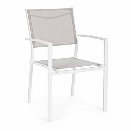Stohovatelná venkovní židle z textilu Homemotion, 6 kusů - Narcisa Viadurini