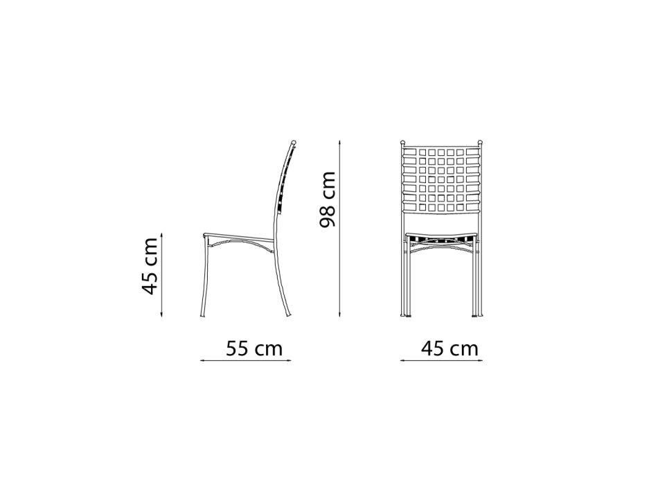 Venkovní židle z pozinkované oceli, stohovatelné 4 kusy Made in Italy - Sibo Viadurini