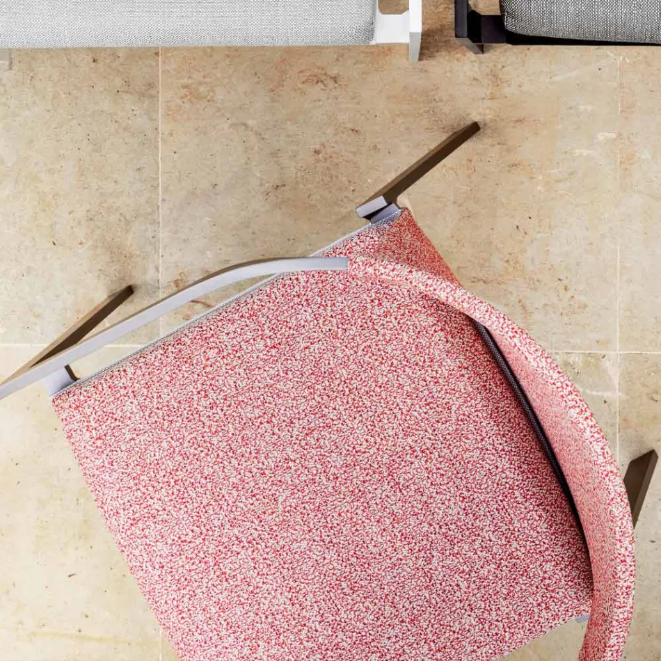 Venkovní hliníková židle s nebo bez polštáře, vysoká kvalita, 4 ks - Filomena Viadurini