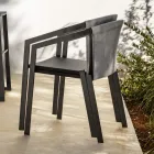 Venkovní hliníková židle s nebo bez polštáře, vysoká kvalita, 4 ks - Filomena Viadurini