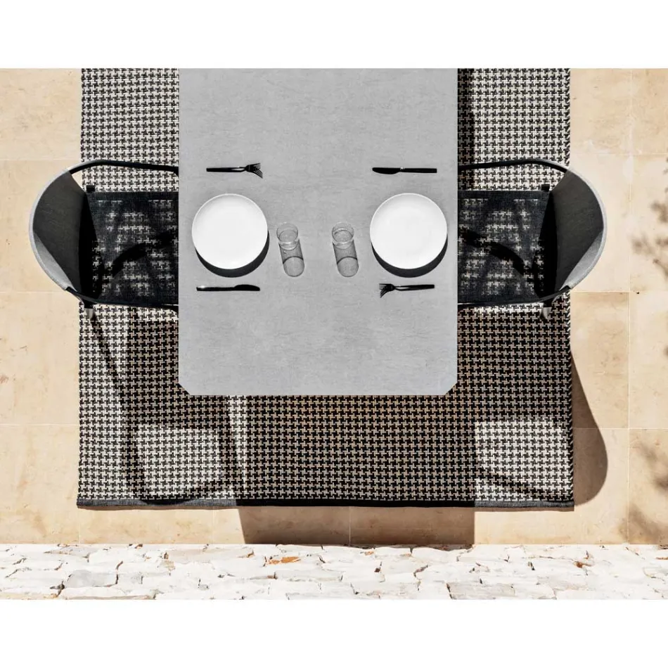 Venkovní hliníková židle s nebo bez polštáře, vysoká kvalita, 4 ks - Filomena Viadurini