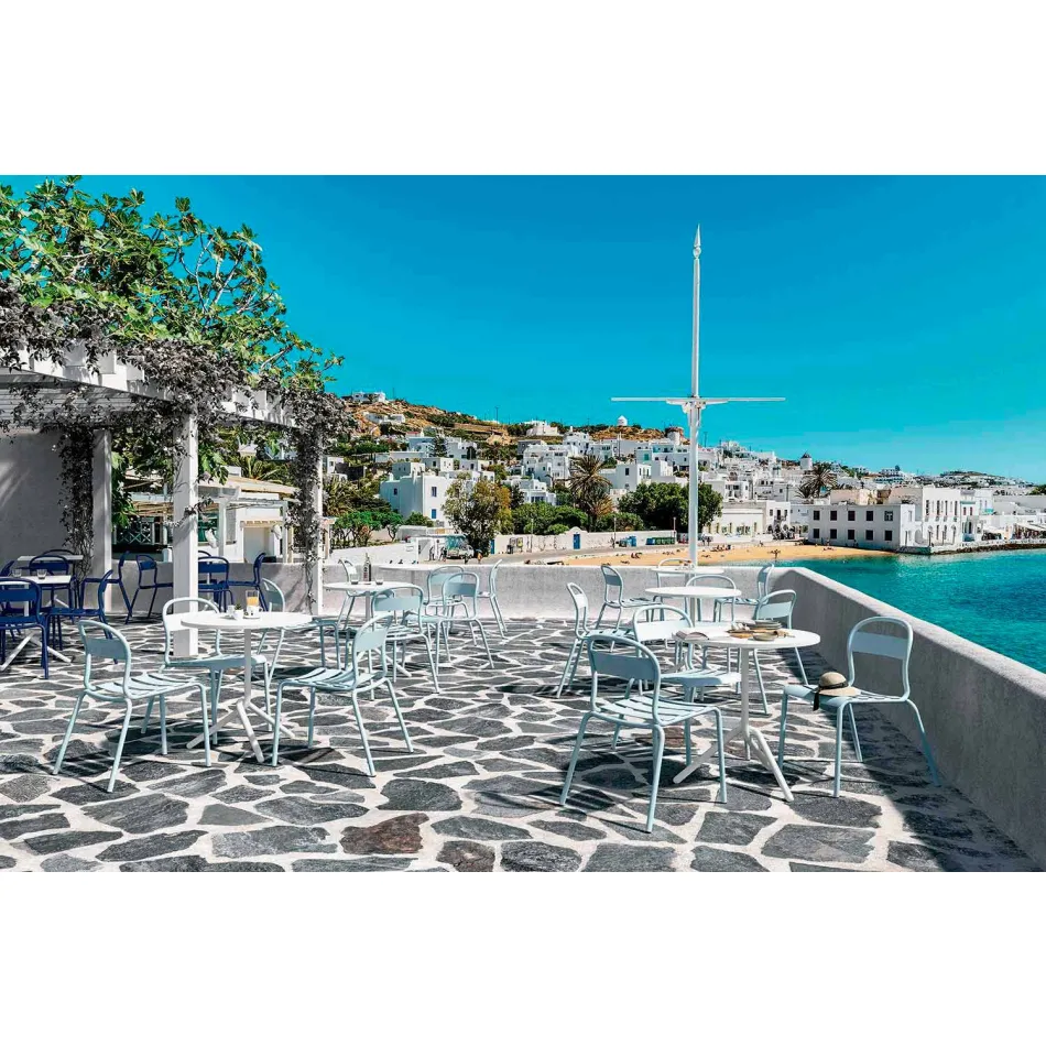 Venkovní stohovatelná hliníková židle vyrobená v Itálii, 4 kusy - Ulyssa Viadurini