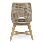 Venkovní židle z lana a látky s týkovou základnou, Homemotion 2 kusy - Lesya Viadurini