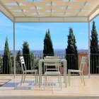 Venkovní židle z perleťově lakovaného železa vyrobeného v Itálii, 4 kusy - Bernie Viadurini