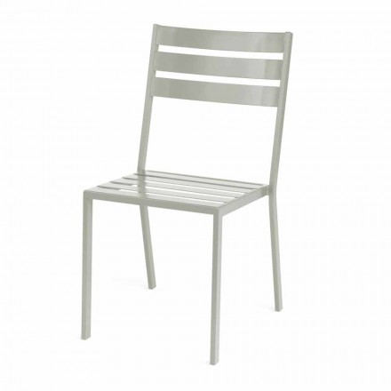 Venkovní židle z perleťově lakovaného železa vyrobeného v Itálii, 4 kusy - Bernie Viadurini