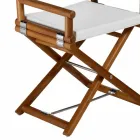 Venkovní židle z přírodního dřeva nebo černá a znovu uzavíratelná designová látka - Suzana Viadurini