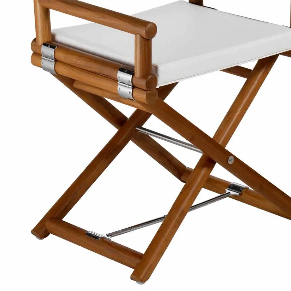 Venkovní židle z přírodního dřeva nebo černá a znovu uzavíratelná designová látka - Suzana Viadurini