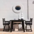 Venkovní židle z přírodního dřeva nebo černá a znovu uzavíratelná designová látka - Suzana Viadurini