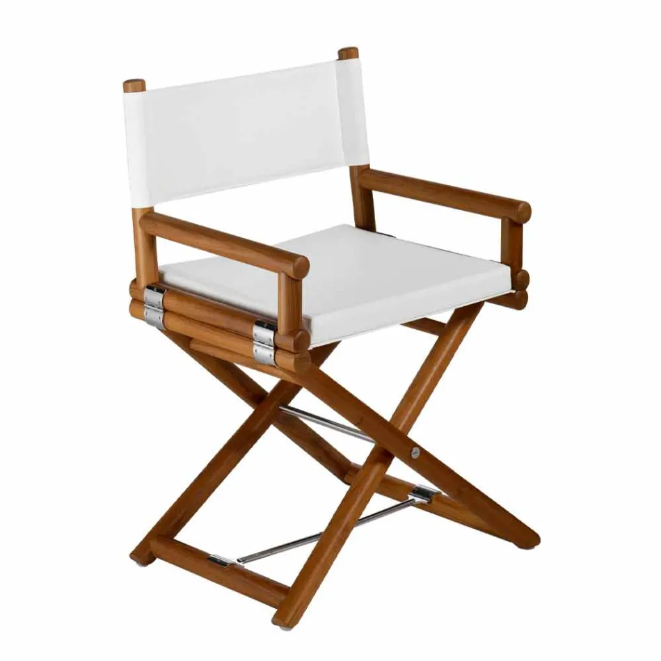 Venkovní židle z přírodního dřeva nebo černá a znovu uzavíratelná designová látka - Suzana Viadurini