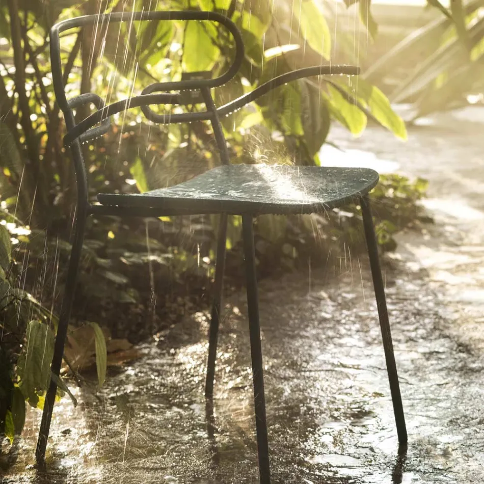 Venkovní židle z kovu a polyuretanu Made in Italy, 2 kusy - Trosa Viadurini