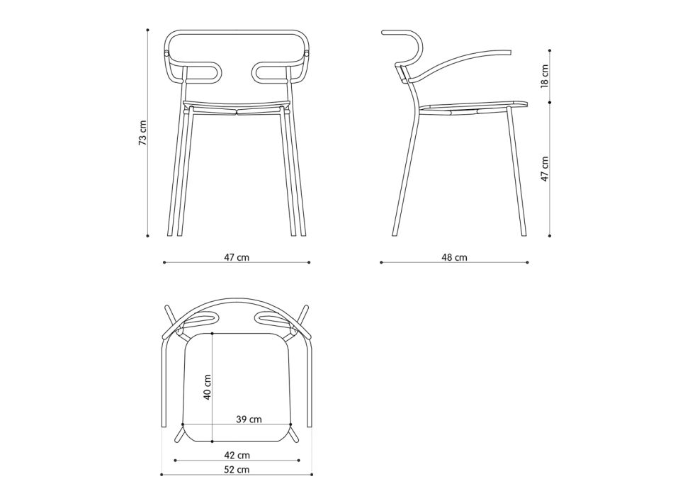Venkovní židle z kovu a polyuretanu Made in Italy, 2 kusy - Trosa Viadurini