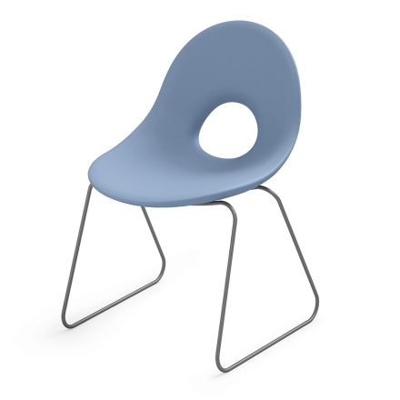Venkovní židle z polyetylenu a železné základny Made in Italy 2 kusy - Ashley Viadurini