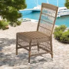 Venkovní židle z polyratanu s volitelným polštářem - Gigi Viadurini