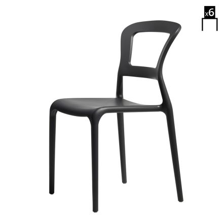 Venkovní židle z technopolymeru Made in Italy 6 kusů - Piperita Viadurini