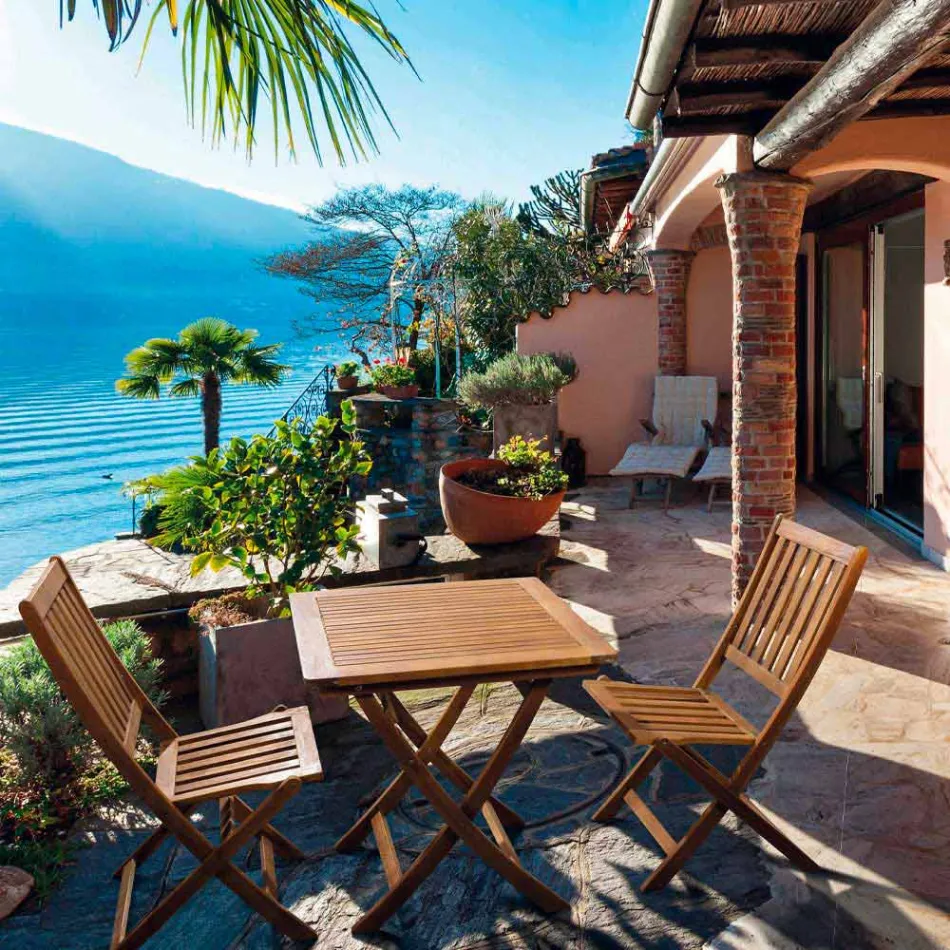 Skládací venkovní židle z akáciového dřeva, 2 kusy - Grima Viadurini