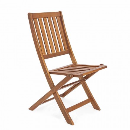 Skládací venkovní židle z akáciového dřeva, 2 kusy - Grima Viadurini