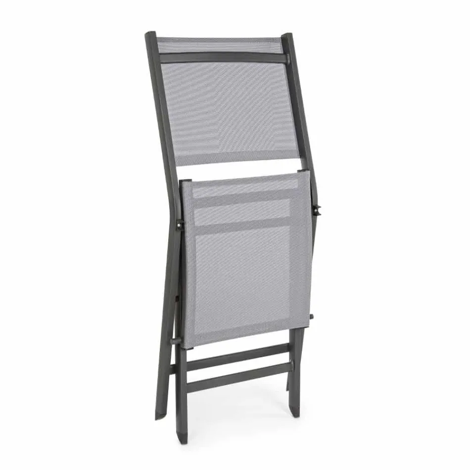 Skládací venkovní židle z textilu a hliníku, 4 kusy - Holly Viadurini