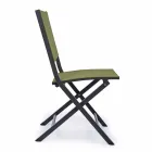 Skládací venkovní židle z textilu a hliníku, 4 kusy - Holly Viadurini