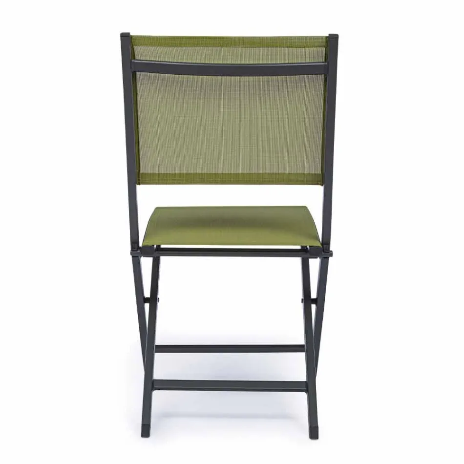 Skládací venkovní židle z textilu a hliníku, 4 kusy - Holly Viadurini