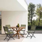 Skládací venkovní židle z textilu a hliníku, 4 kusy - Holly Viadurini