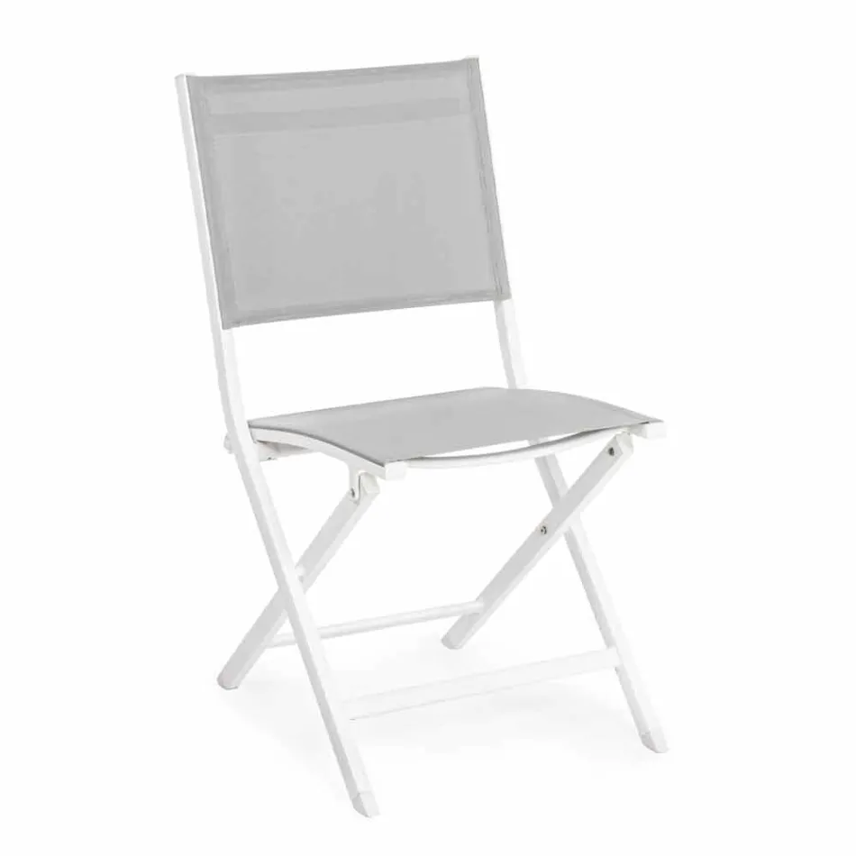 Skládací venkovní židle z textilu a hliníku, 4 kusy - Holly Viadurini