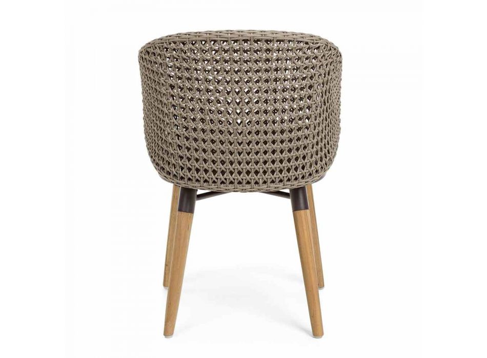 Tortora Venkovní židle ze dřeva, hliníku a Homemotion Fabric - Luana Viadurini