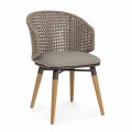 Tortora Venkovní židle ze dřeva, hliníku a Homemotion Fabric - Luana