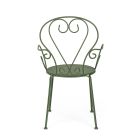 Zahradní židle s područkami Shabby Chic Design z oceli - Okouzlení Viadurini