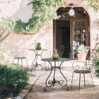 Zahradní židle s područkami Shabby Chic Design z oceli - Očarování Viadurini