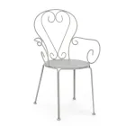 Zahradní židle s područkami Shabby Chic Design z oceli - Očarování Viadurini