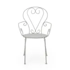 Zahradní židle s područkami Shabby Chic Design z oceli - Okouzlení Viadurini