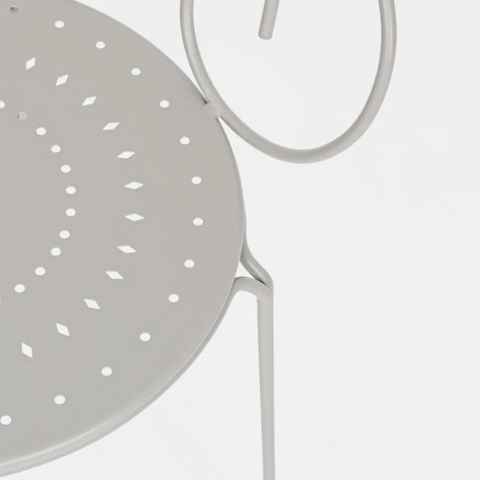 Zahradní židle s područkami Shabby Chic Design z oceli - Očarování Viadurini