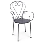 Zahradní židle s područkami Shabby Chic Design z oceli - Očarování Viadurini