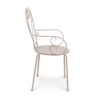 Zahradní židle s područkami Shabby Chic Design z oceli - Očarování Viadurini