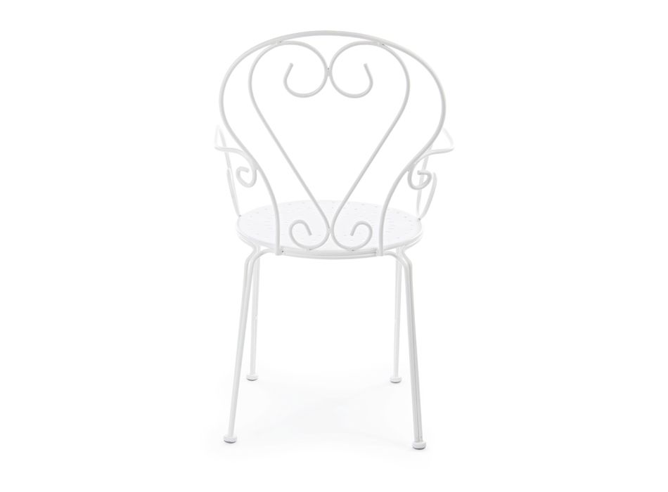 Zahradní židle s područkami Shabby Chic Design z oceli - Očarování Viadurini