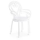 Zahradní židle s područkami Shabby Chic Design z oceli - Očarování Viadurini