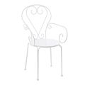 Zahradní židle s područkami Shabby Chic Design z oceli - Charm