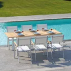 Stohovatelná zahradní židle z bílého hliníku s područkami - Lyonel Viadurini